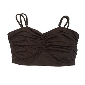 Brown Rouched Crop Top